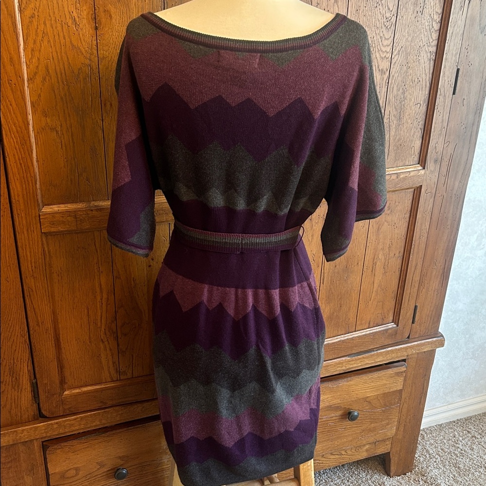 JESSICA HOWARD Cute Chevron Sweater Dress in Purple and Gray Perfect for FALL🍁💜 - Picture 3 of 10